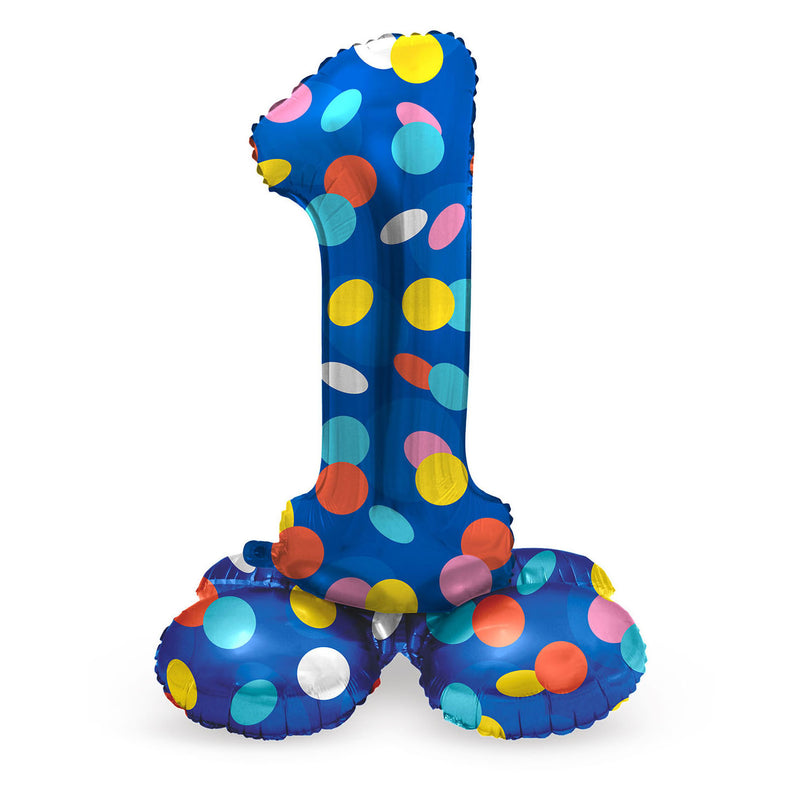 Load image into Gallery viewer, Folat bv staande folieballon colorful dots cijfer 1 - 72cm
