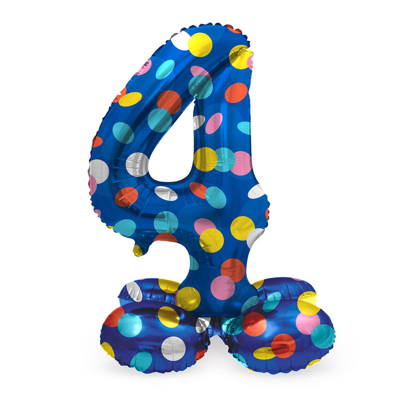 Load image into Gallery viewer, Folat bv staande folieballon colorful dots cijfer 4 - 72cm
