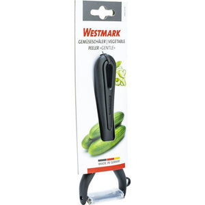 Westmark groente- en aspergeschiller met uitsteker, gentle, roestvrijstalen mes, met mesbeschermer, kleur: zwart, 28022270