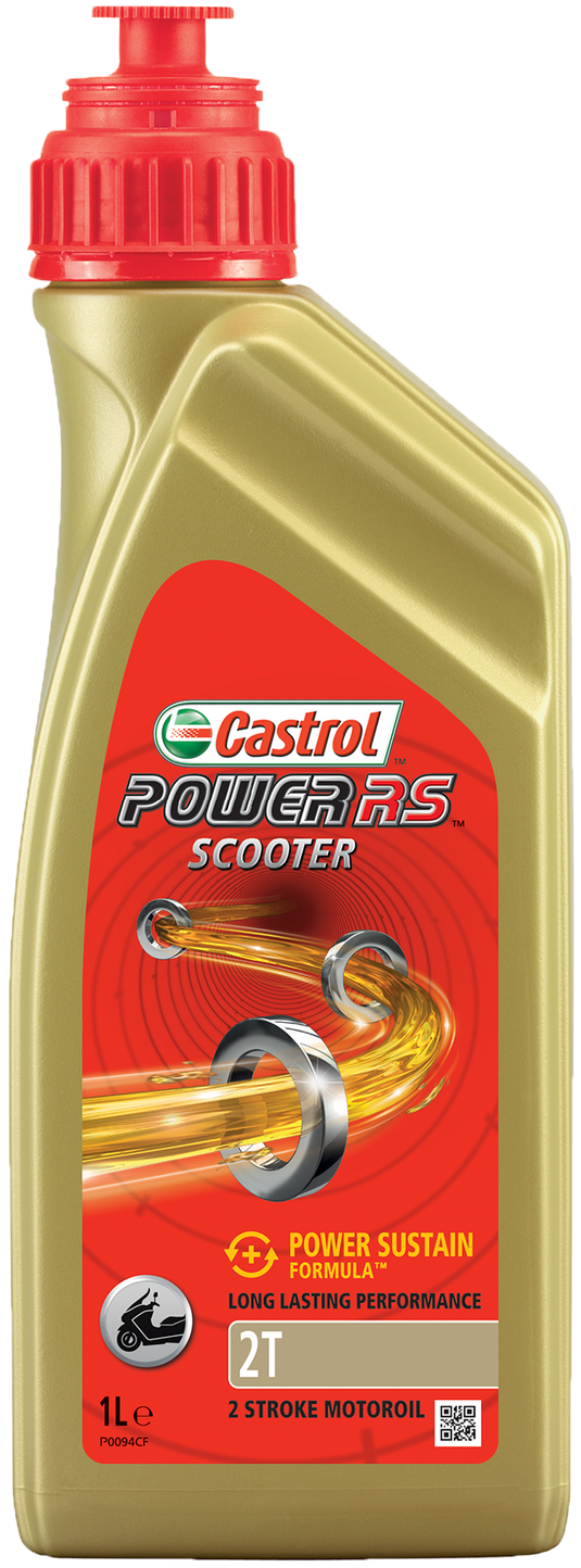 Castrol olie power rs scooter 2t - fles à 1 liter