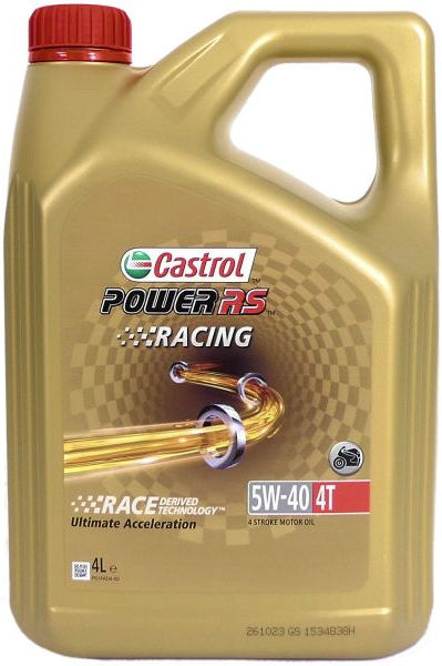 Castrol olie power rs racing 4t 5w-40 fles à 4 liter