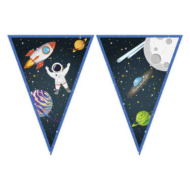 Globos papieren vlaggenlijn fsc raket ruimte, 3mtr.