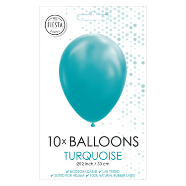 Globos ballonnen turquoise, 30cm, 10st.