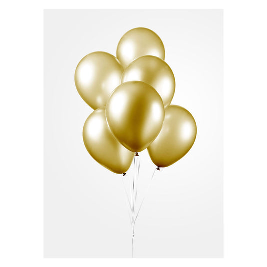 Globos ballonnen metallic goud 30cm, 10st.