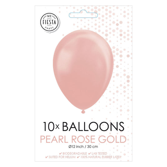 Globos ballonnen pearl rose goud 30cm, 10st.