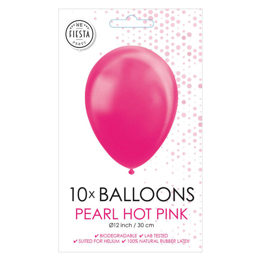 Globos ballonnen pearl hard roze 30cm, 10st.