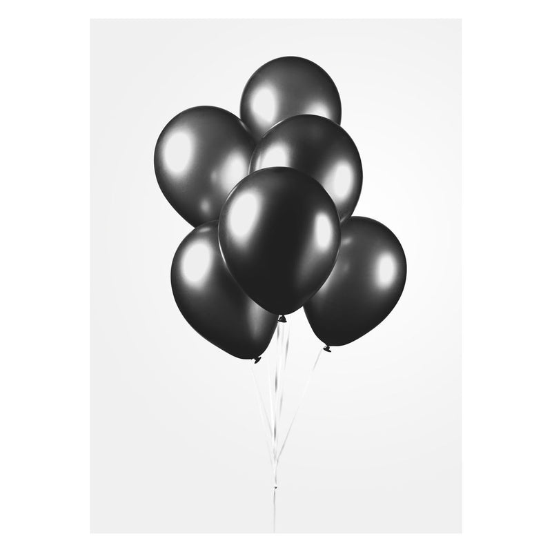 Load image into Gallery viewer, Globos ballonnen metallic zwart 30cm, 10st.
