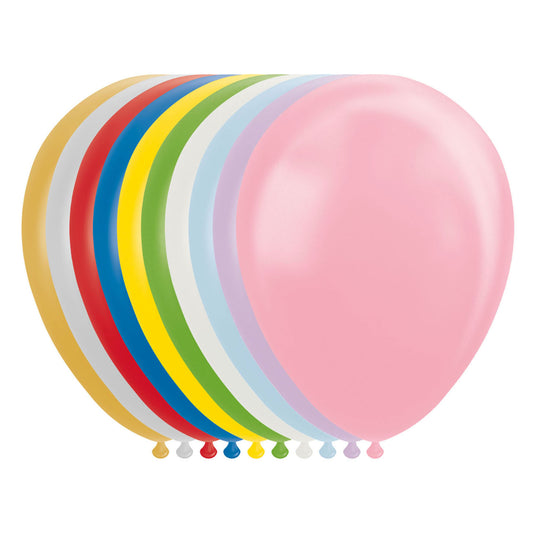 Globos ballonnen metallic pearl mix kleuren 30cm, 100st.