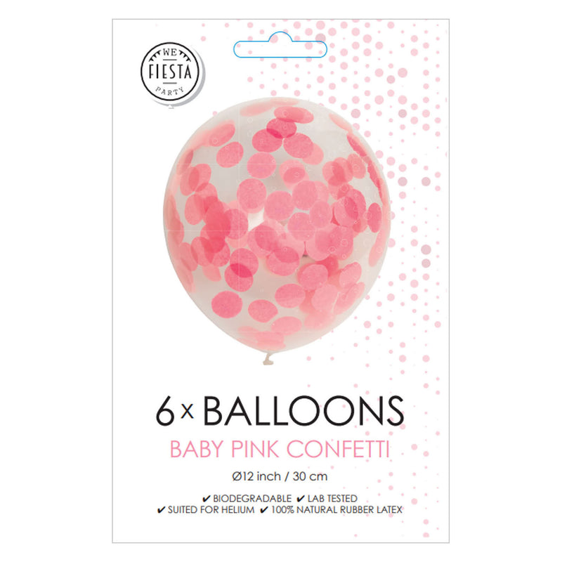 Load image into Gallery viewer, Globos confetti ballonnen papieren confetti baby roze 30cm, 6st.
