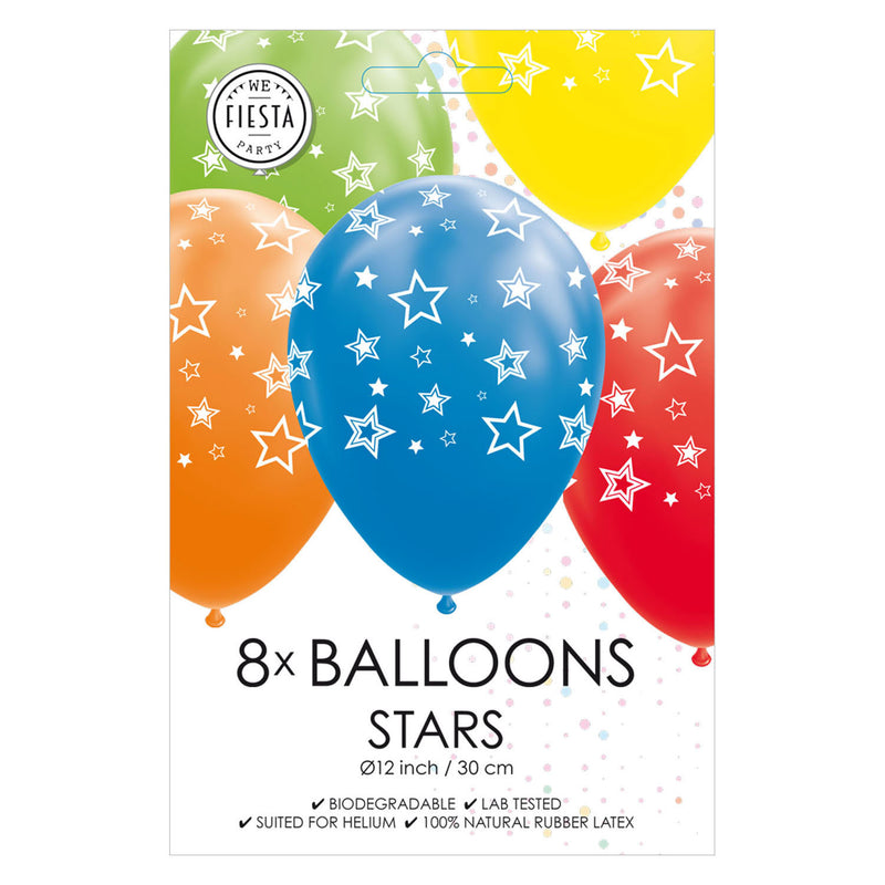 Load image into Gallery viewer, Ballonnen Sterren Mix Kleuren 30cm, 8st.
