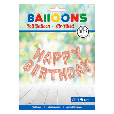 Globos folieballon tekst happy birthday rose goud