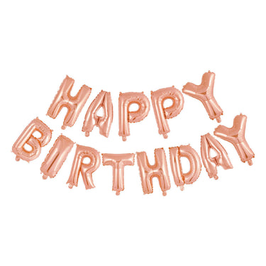 Globos folieballon tekst happy birthday rose goud