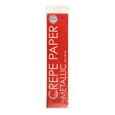 Globos metallic crepepapier rood, 50x150cm