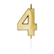 Globos taartkaars 6cm metallic goud no. 4