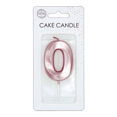 Globos taartkaars 6cm metallic rose goud no. 0