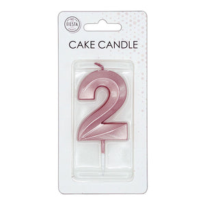 Globos taartkaars 6cmmetallic rose goud no. 2