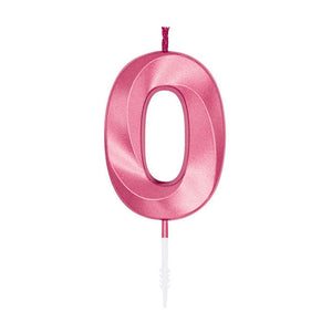 Globos taartkaars 6cm metallic licht roze no. 0