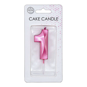 Globos taartkaars 6cm metallic licht roze no. 1