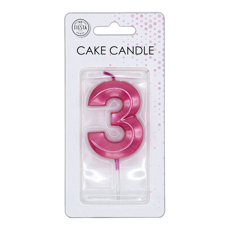 ギャラリービューアに画像をロードする, Globos taartkaars 6cm metallic licht roze no. 3
