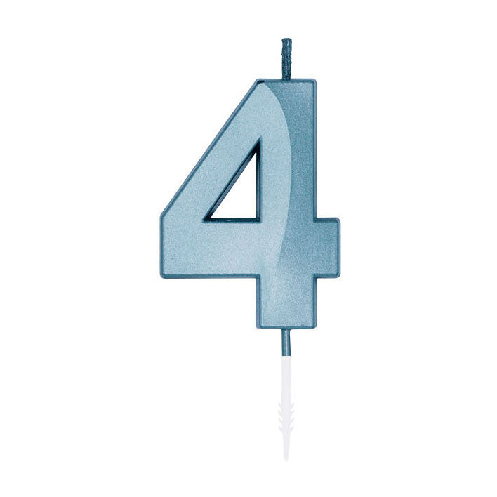 Cargue la imagen en el visor de la galería, Globos taartkaars 6cm metallic licht blauw no. 4
