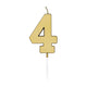 Globos taartkaars 4,5cm metallic goud no. 4