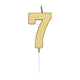 Globos taartkaars 4,5cm metallic goud no. 7