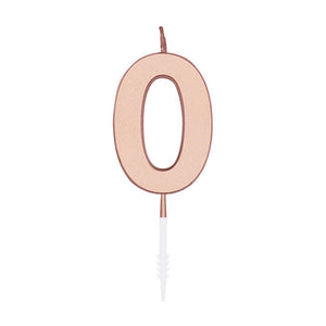 Globos taartkaars 4,5cm metallic rose goud no. 0