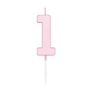 Globos taartkaars 4,5cm pastel roze no. 1