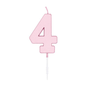 Globos taartkaars 4,5cm pastel roze no. 4