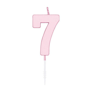 Globos taartkaars 4,5cm pastel roze no. 7