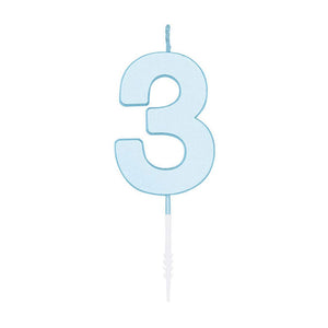 Globos taartkaars 4,5cm pastel blauw no. 3