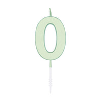 Globos taartkaars 4,5cm pastel mint no. 0 - 4 x 3 cm