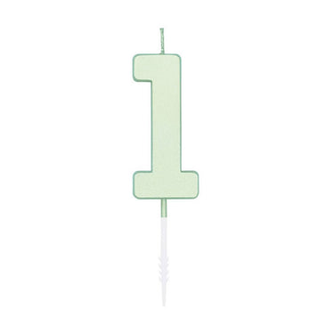Globos taartkaars 4,5cm pastel mint no. 1