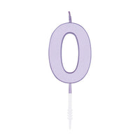 Globos taartkaars 4,5cm pastel lila no. 0 - 4 x 3 cm