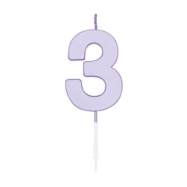 Globos taartkaars 4,5cm pastel lila no. 3