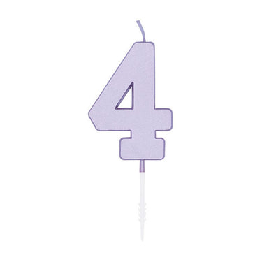 Globos taartkaars 4,5cm pastel lila no. 4