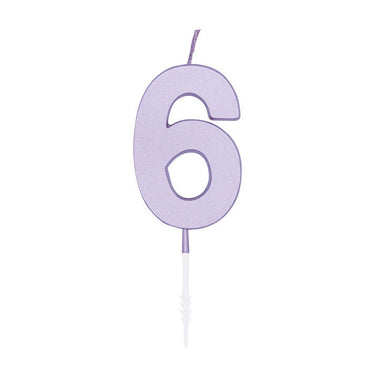 Globos taartkaars 4,5cm pastel lila no. 6
