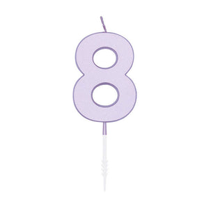 Globos taartkaars 4,5cm pastel lila no. 8