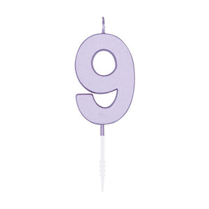 Globos taartkaars 4,5cm pastel lila no. 9
