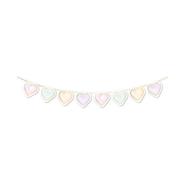 Globos papieren guirlande watercolors hearts - 2m
