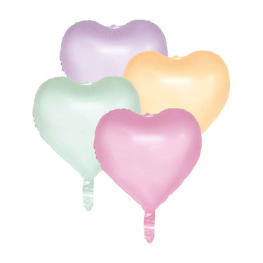 Globos folieballonnen 18 inch watercolors hearts - 4st.