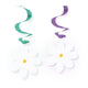 Globos hangende decoratie swirls madeliefjes - 4st.