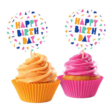 Globos taartprikkers happy birthday - 12st.