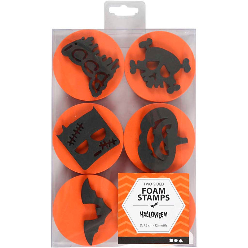 Load image into Gallery viewer, Https: www.cchobby.nl foam-stempels-halloween-d-7-5-cm-dikte-2-5-cm-6-stuk-1-doos
