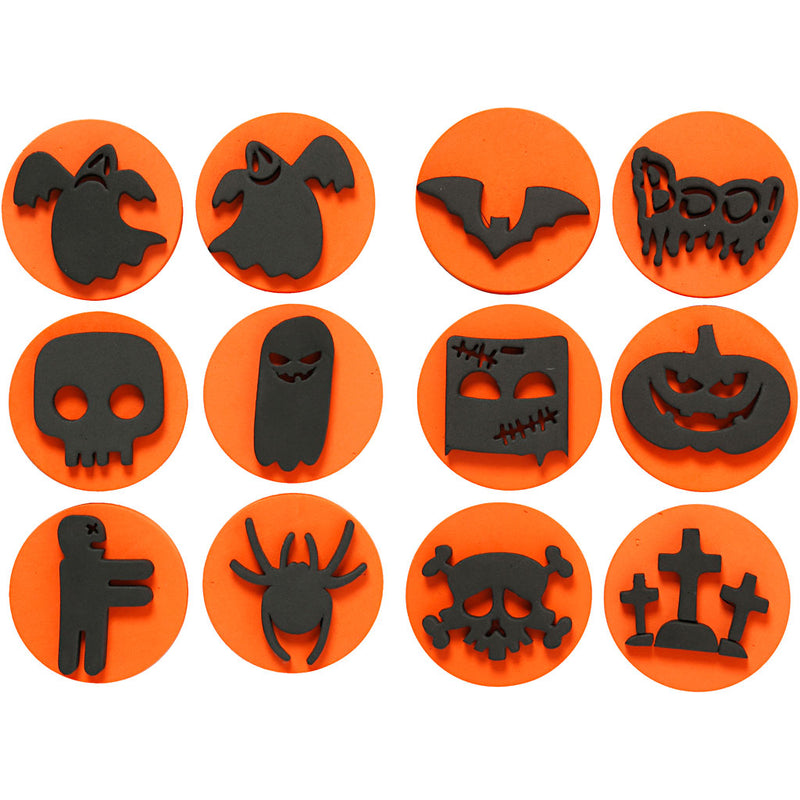 Load image into Gallery viewer, Https: www.cchobby.nl foam-stempels-halloween-d-7-5-cm-dikte-2-5-cm-6-stuk-1-doos
