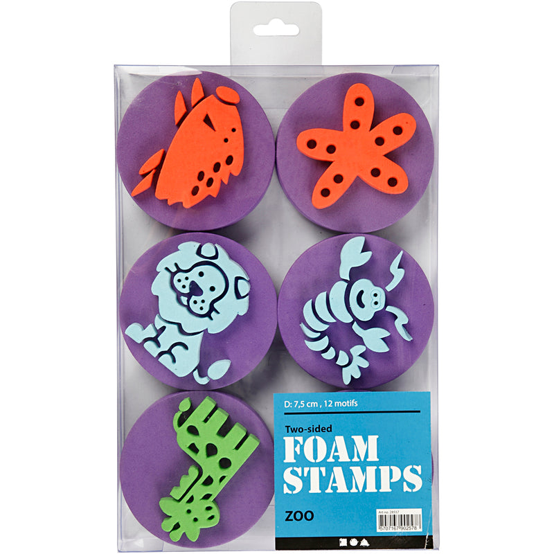Afbeelding laden in galerijviewer, Https: www.cchobby.nl foam-stempels-dieren-d-7-5-cm-dikte-2-5-cm-6-stuk-1-doos
