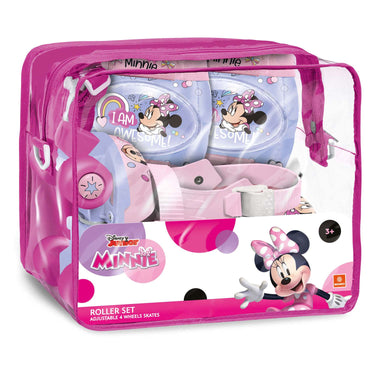 Mondo disney minnie rolschaatsen met beschermset voor kinderen - verstelbaar en roze.