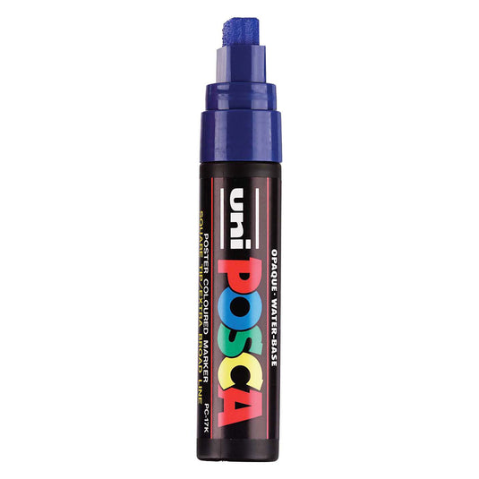 Uni posca verfmarker 17k donkerblauw - blokpunt 15mm
