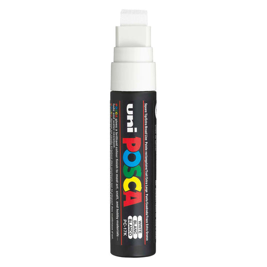 Uni posca verfmarker 17k wit - blokpunt 15mm