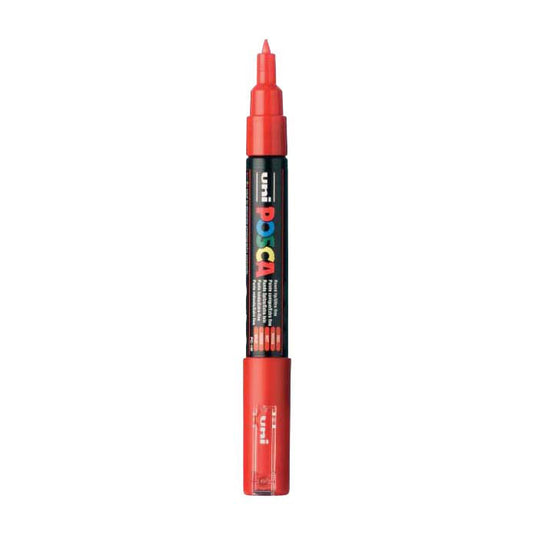Uni posca verfmarker 1mc rood - conische punt - 1 mm